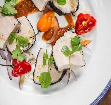 Lomo de cerdo en ceniza de chiles
